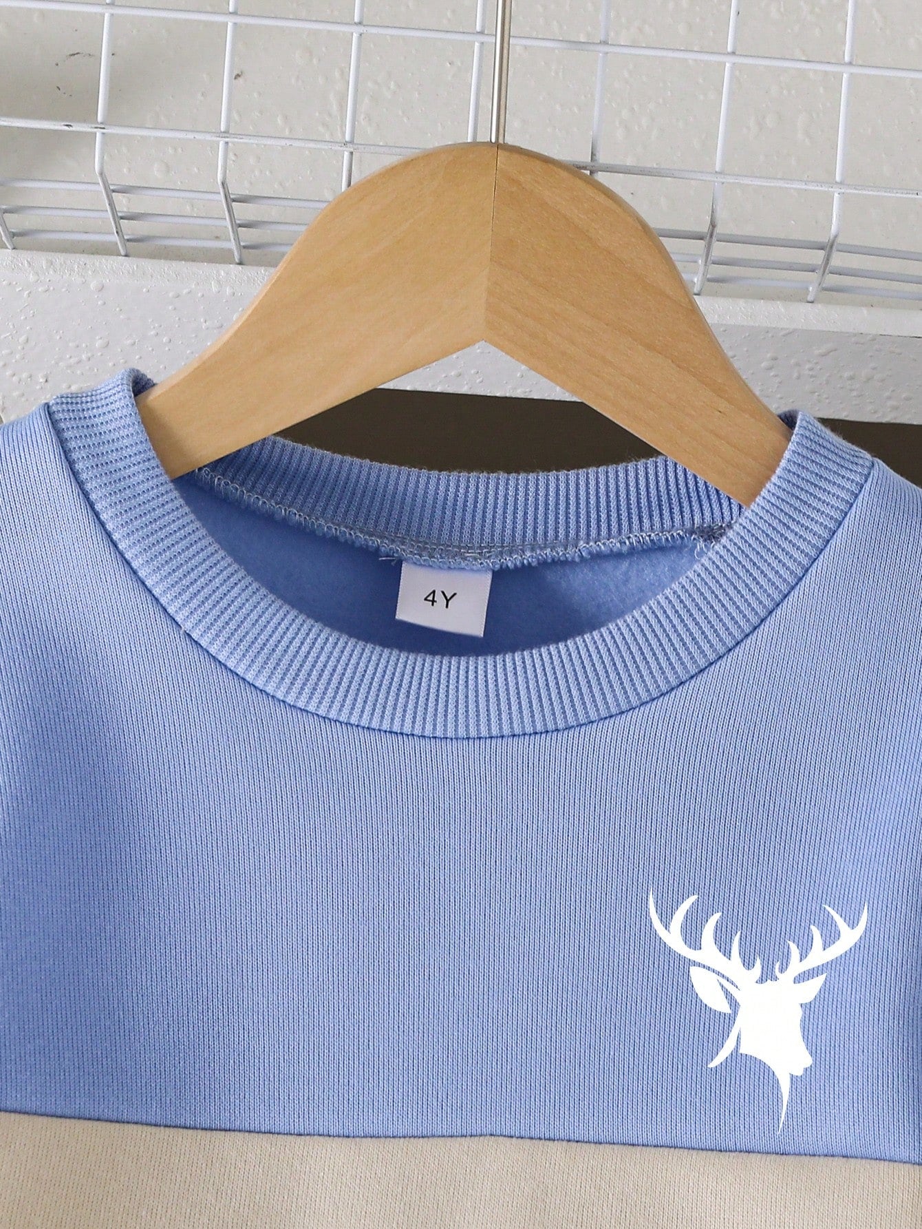 Sky Blue Panel Printed Kids Winter Suit