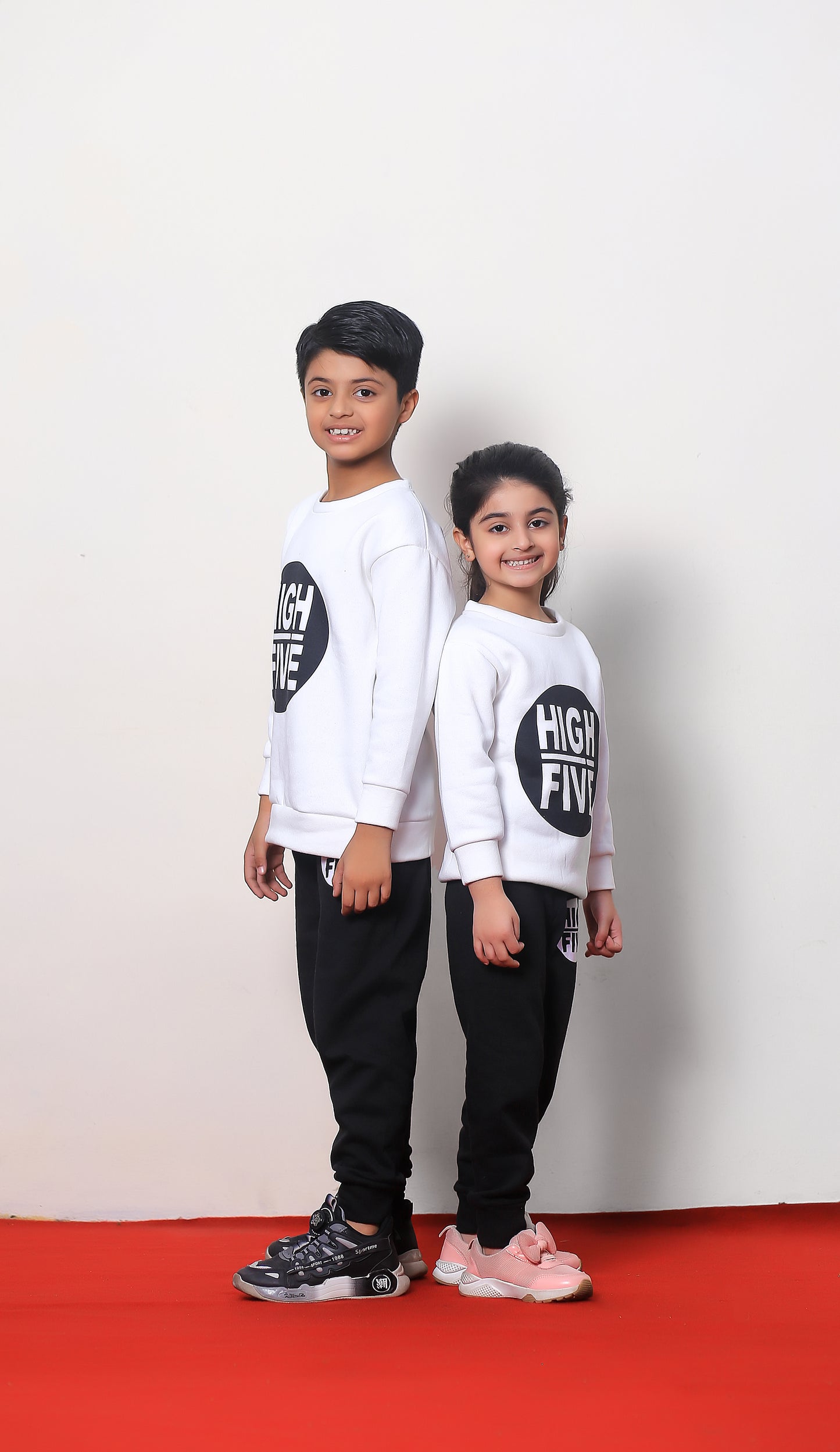 White High Five Printed Kids Winter Suit