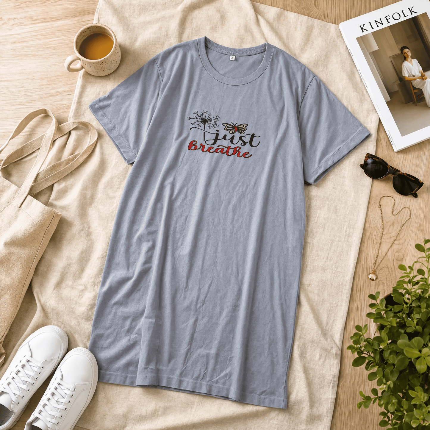 She is Strong Printed Blue Long T Shirt