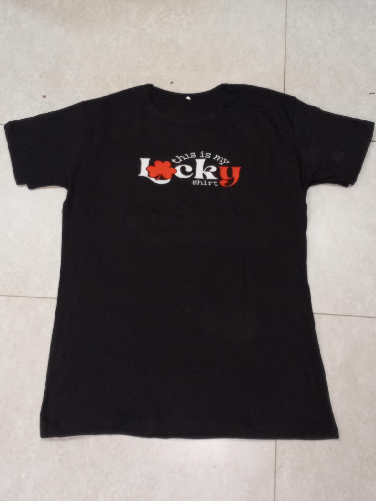 Shine Star Printed Black Long T Shirt