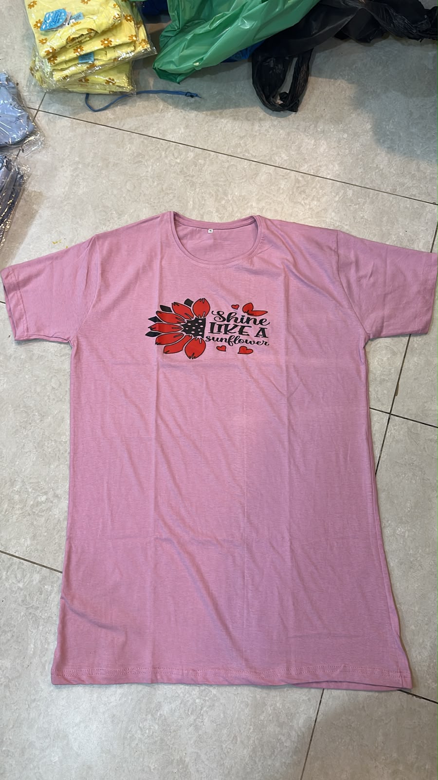 Stronger Storm Printed Pink Long T Shirt