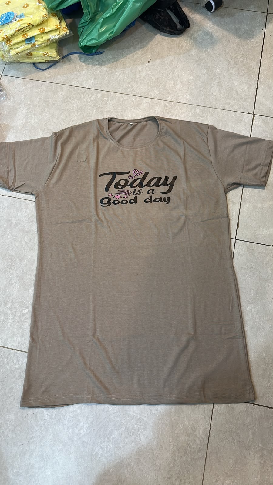 Love Sunflower Printed Grey Long T Shirt