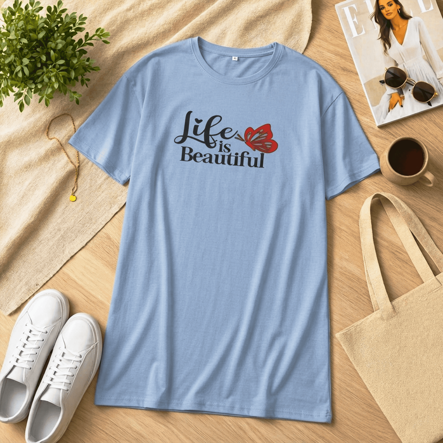 Sky Sunshine Printed Blue Long T Shirt