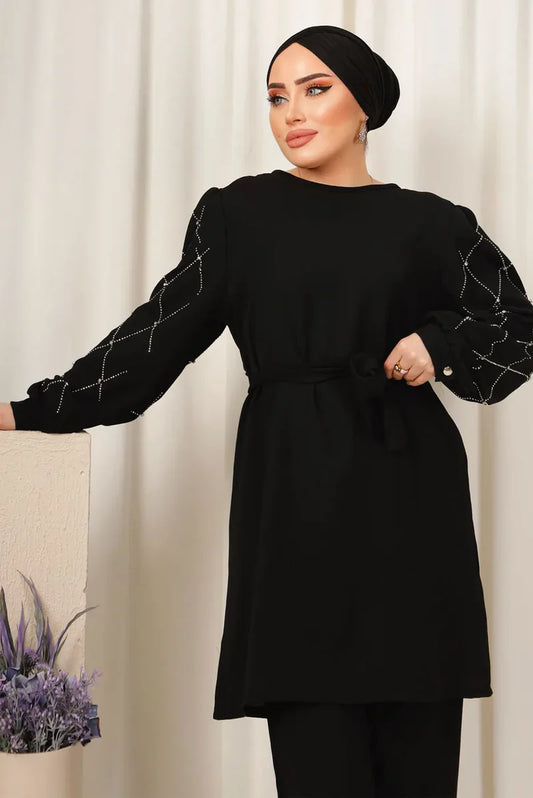 Winter Black Diamond Printed Co-Ord Set