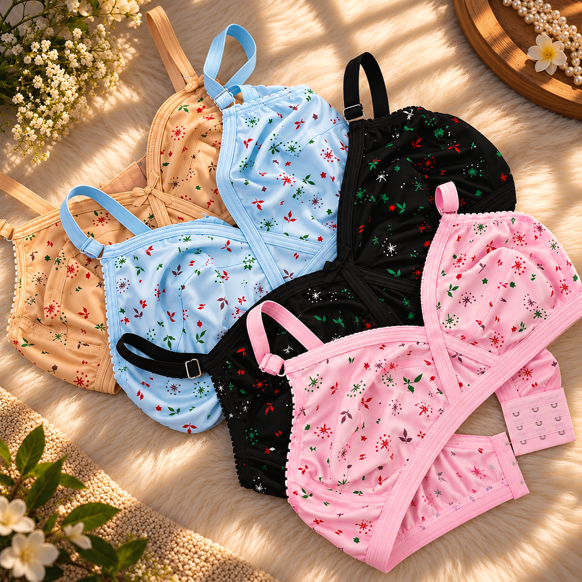4-Piece Premium Non-Padded Jersey Bra Pack – All-Day Comfort