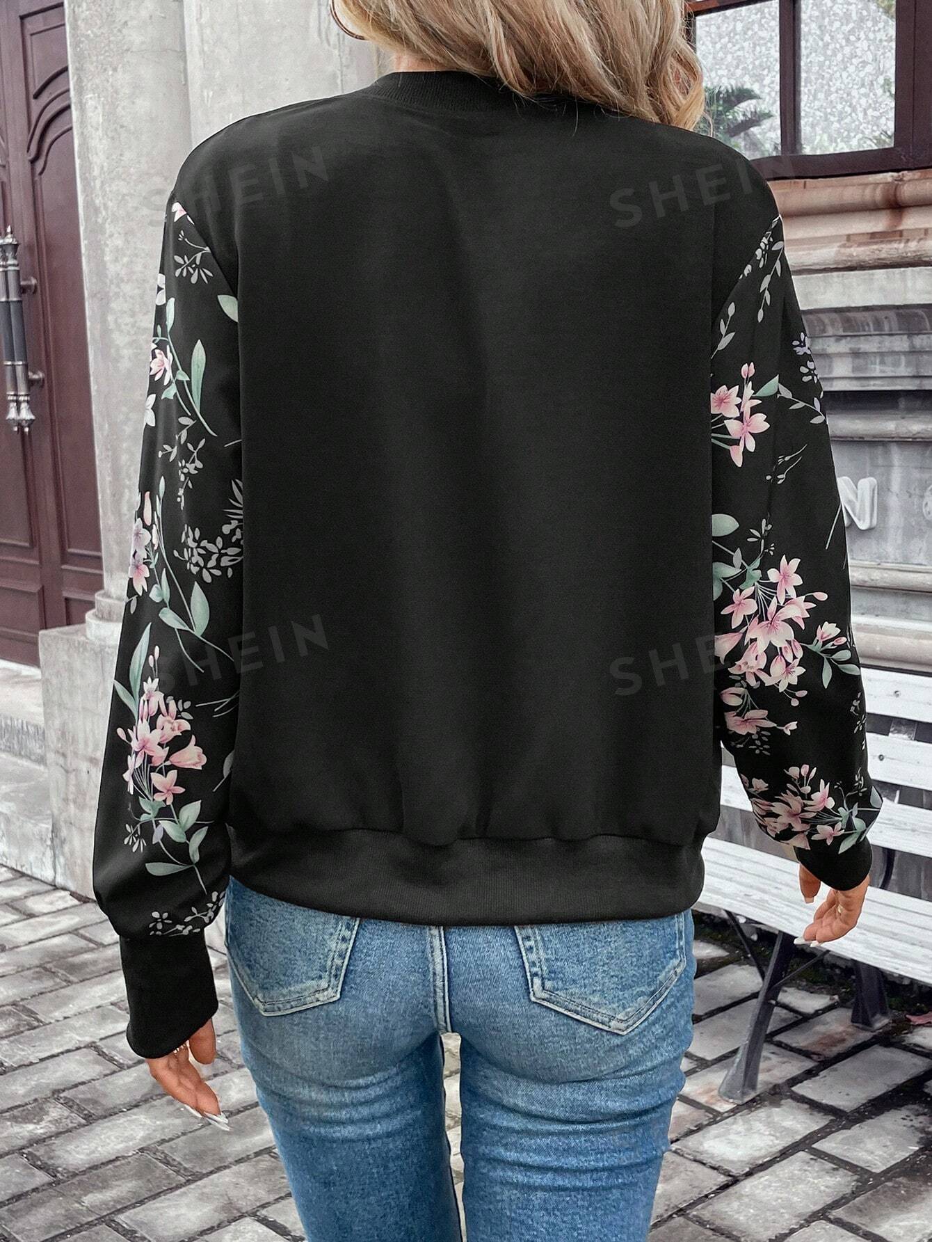 Winter Fleece Floral Printed Jacket