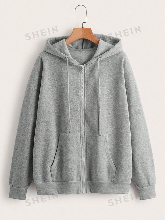 Winter Grey Zipper Hoodie