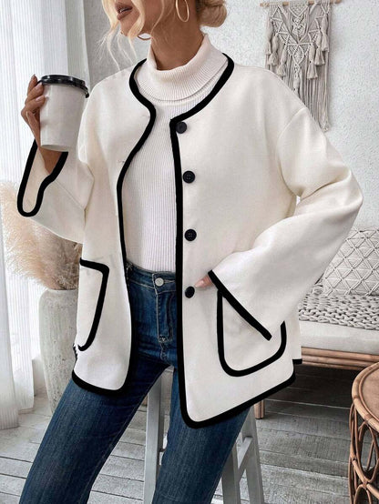 Long Sleeve Winter Trim Coat + Shawl