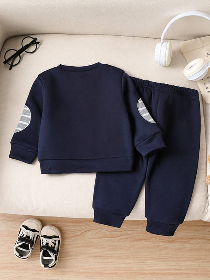 Navy Blue Horse Printed Kids Winter Suit (Each)