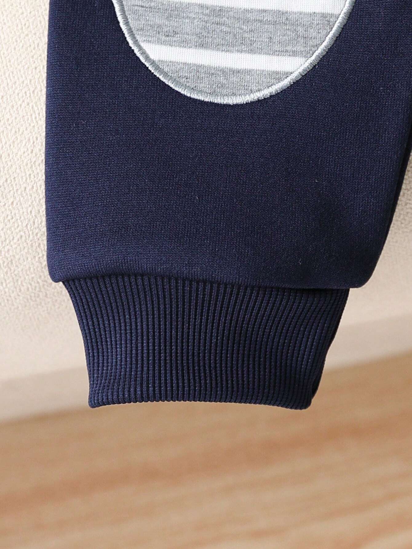 Navy Blue Horse Printed Kids Winter Suit