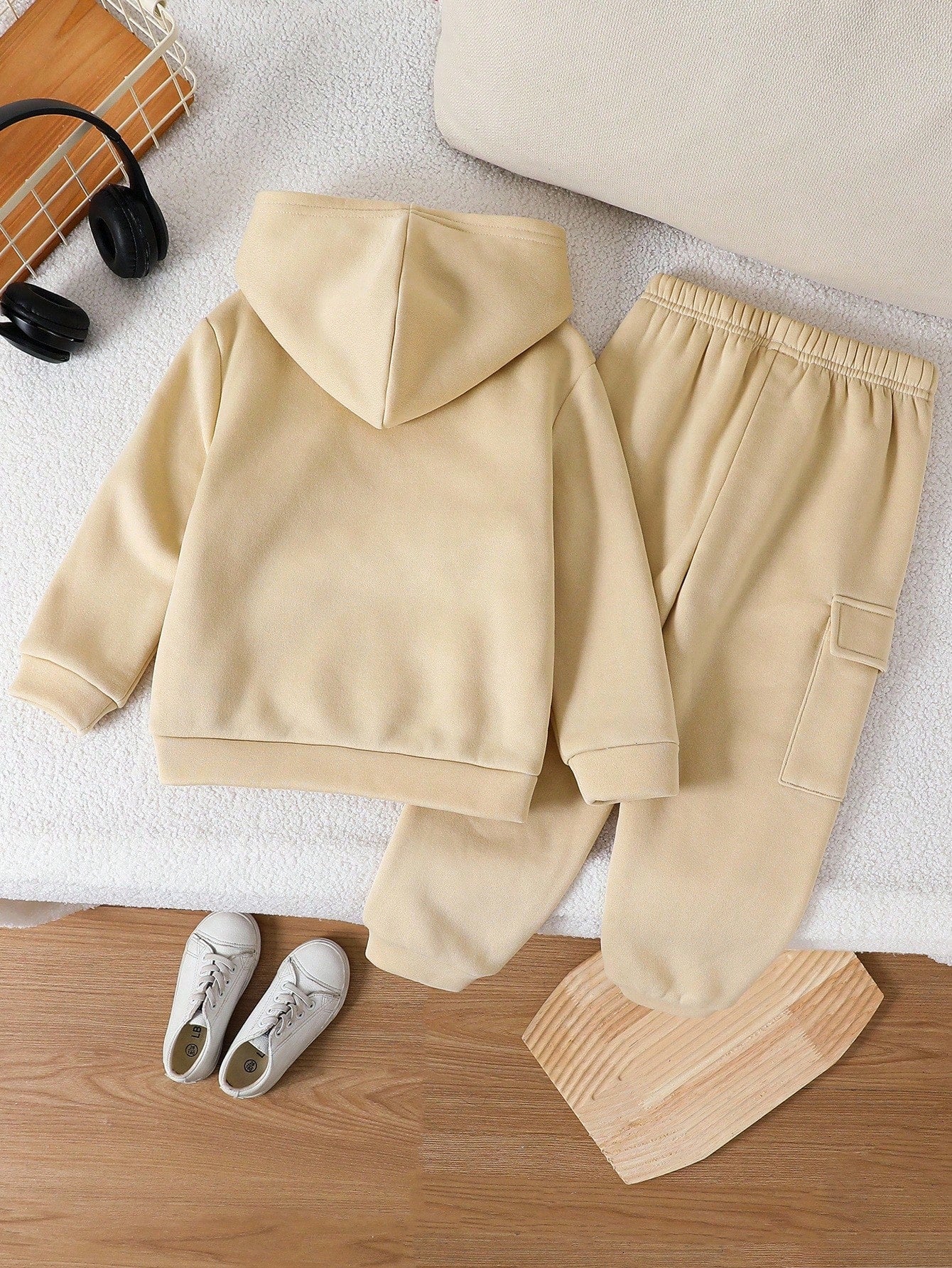 Cute Bear Hoodie Style Printed Kids Winter Suit