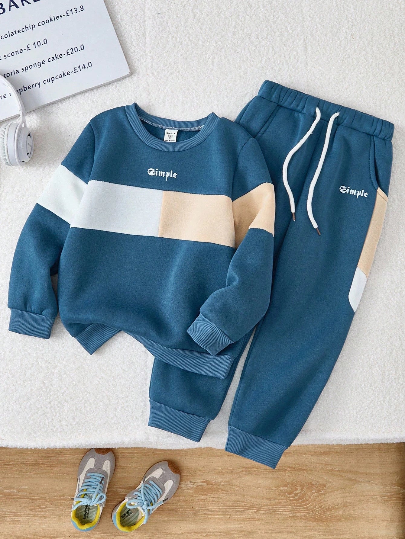 Simple Letter Printed Kids Winter Suit
