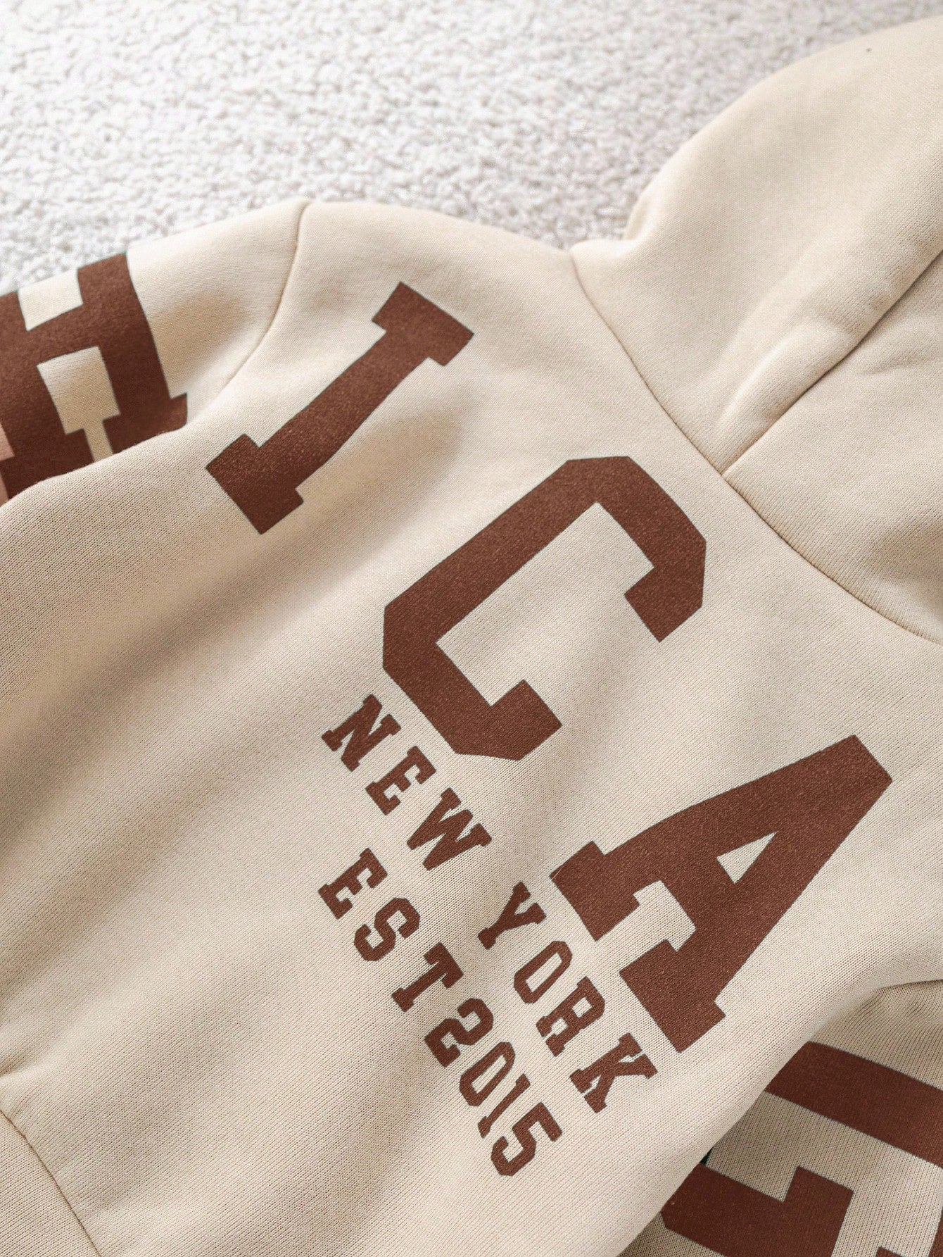 Coffee Color New York Printed Kids Winter Suit