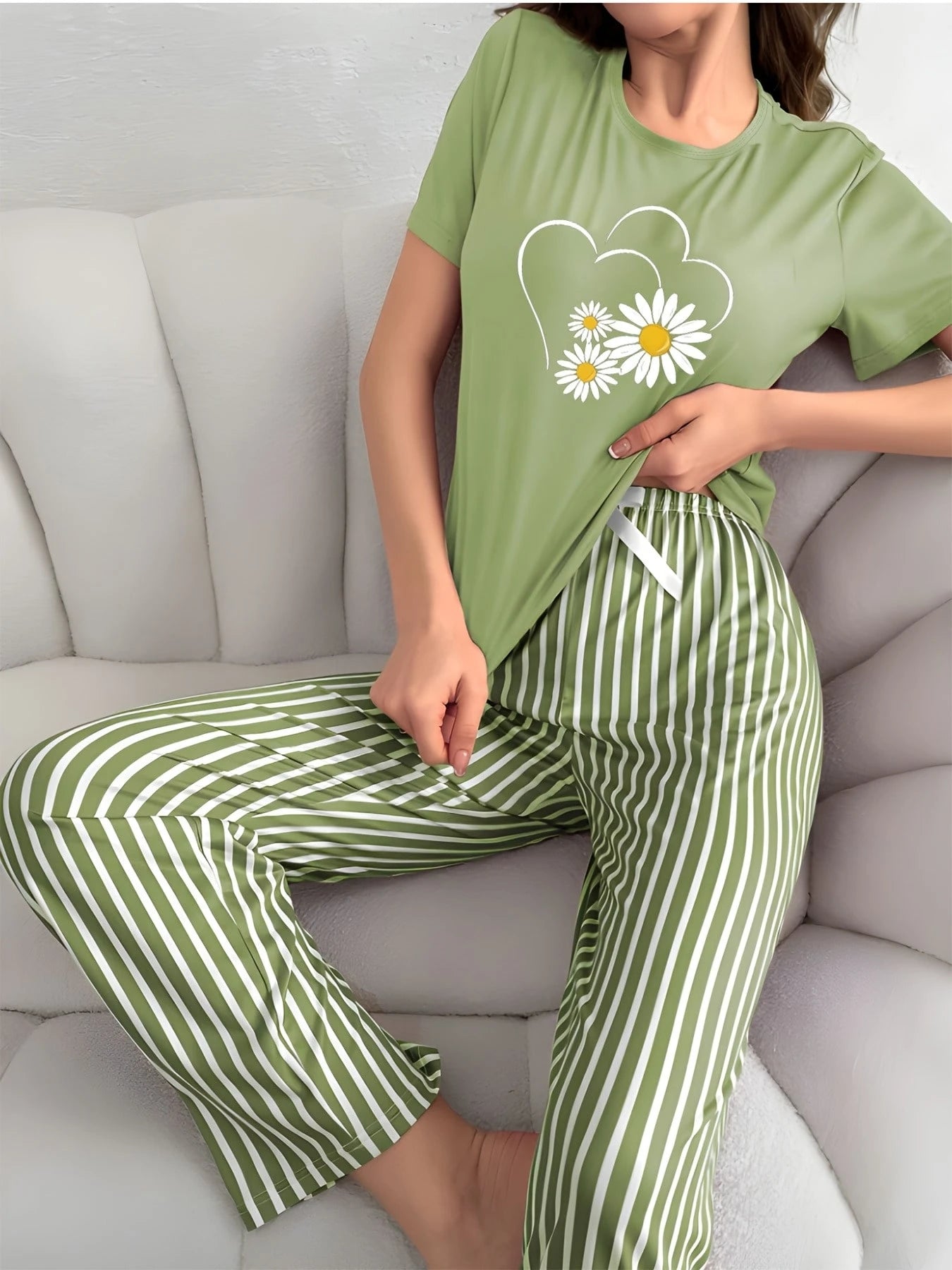 Sunflowers Heart Printed Night Suit