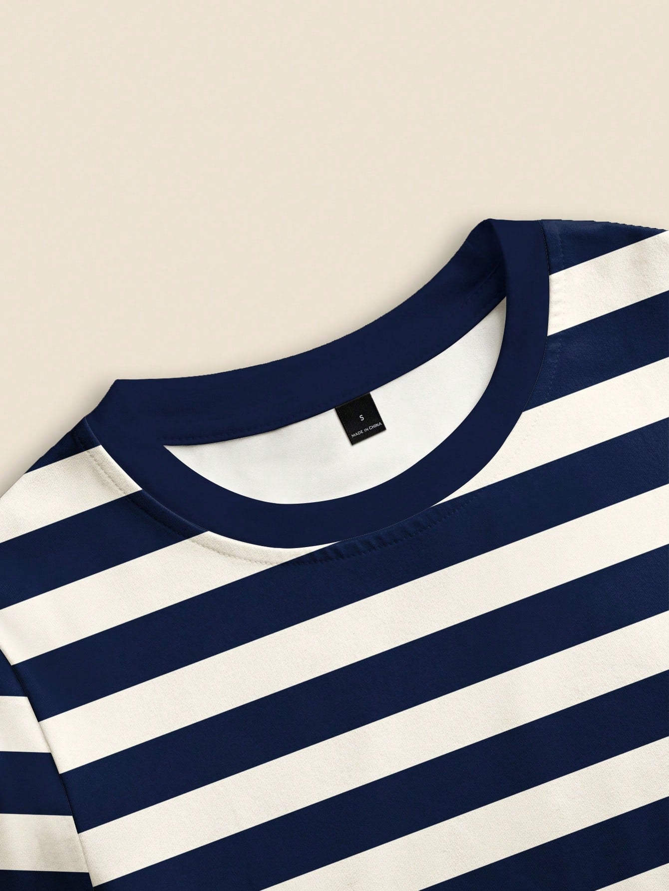 Navy Blue Stripe Printed Night Suit
