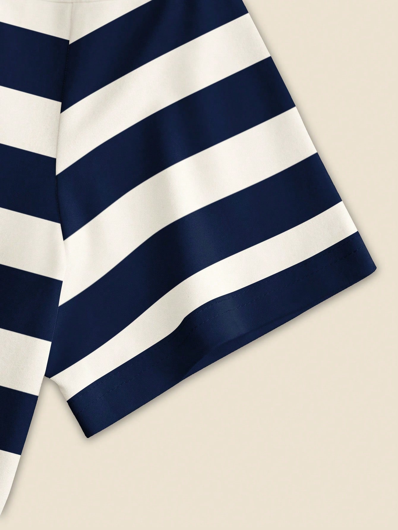 Navy Blue Stripe Printed Night Suit