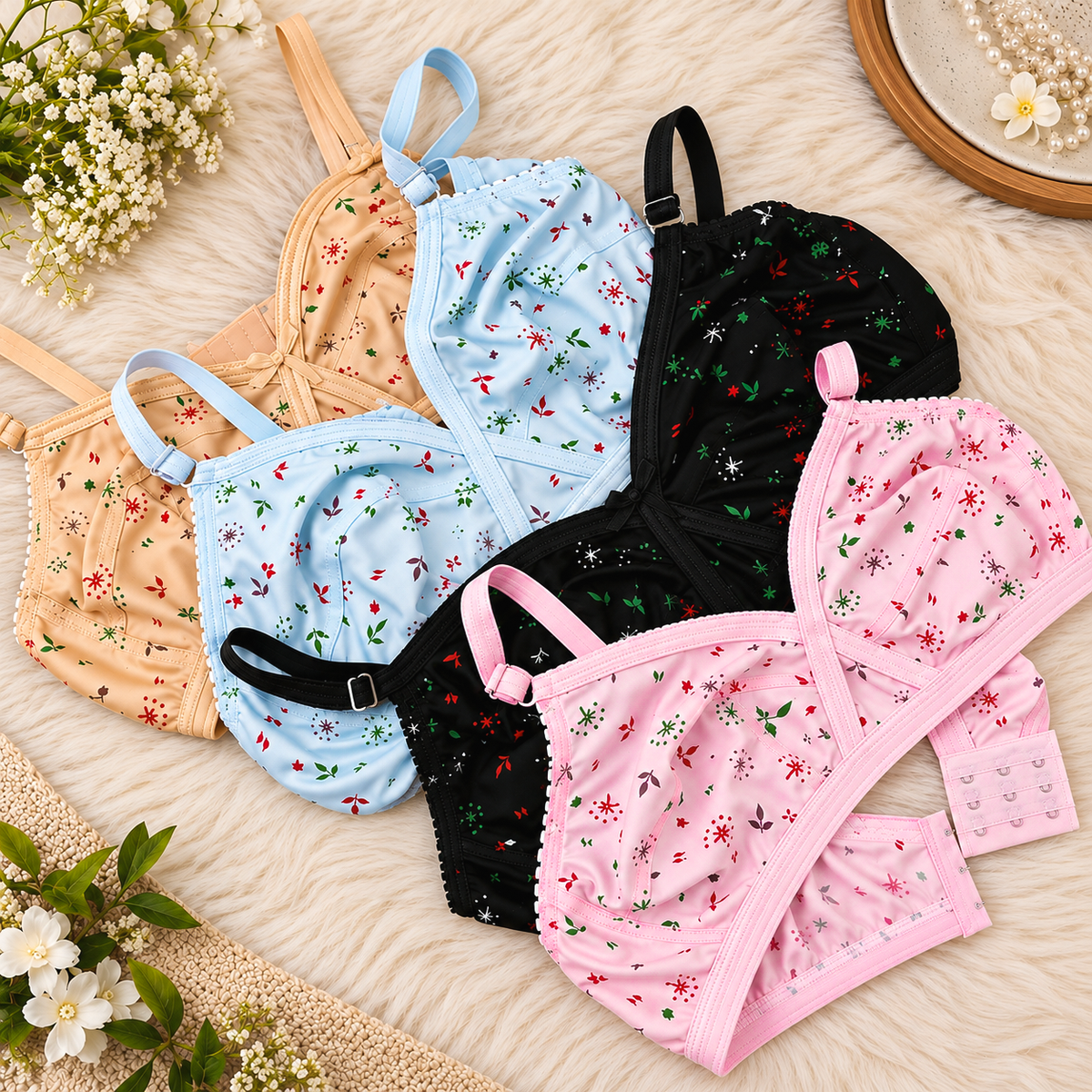 4-Piece Premium Non-Padded Jersey Bra Pack – All-Day Comfort