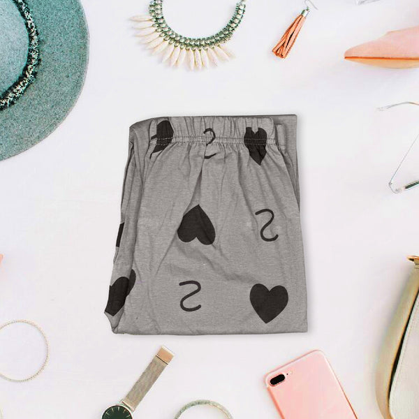 Trouser - Grey Double Heart and Butterfly