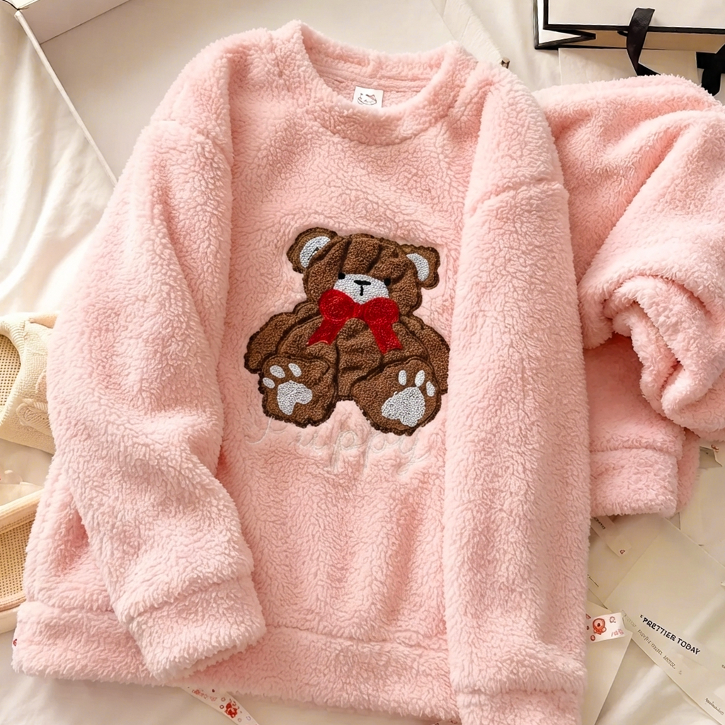 Winter Premium Fleece Happy Panda Printed Night Suit
