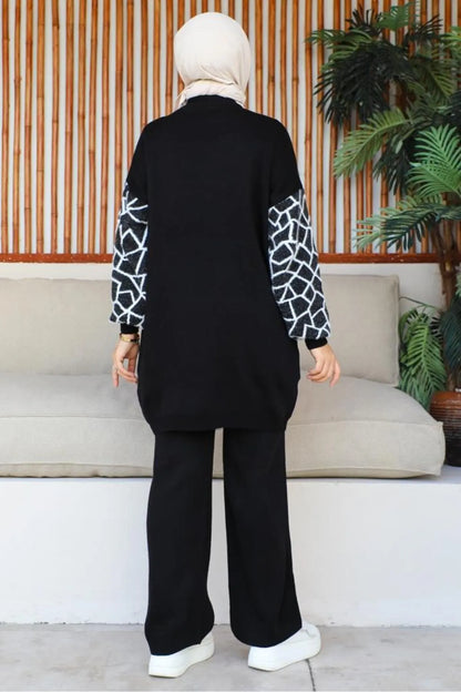 Winter Black Graffe Printed Long Sleeves Co-Ord Sets