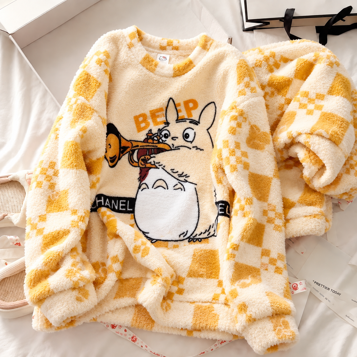 Winter Premium Fleece Trumpet Playing Printed Night Suit