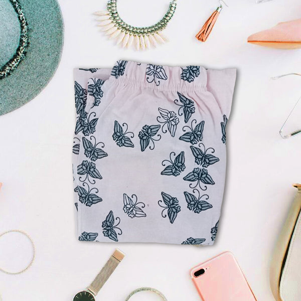 Trouser - Baby Pink With Butterfly