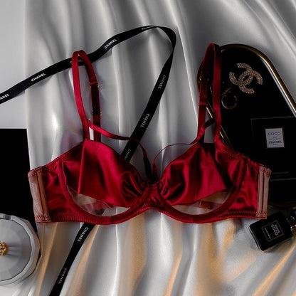 Ribbon Silk Bra Set