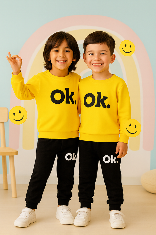Yellow OK Printed Kids Winter Suit (Each)