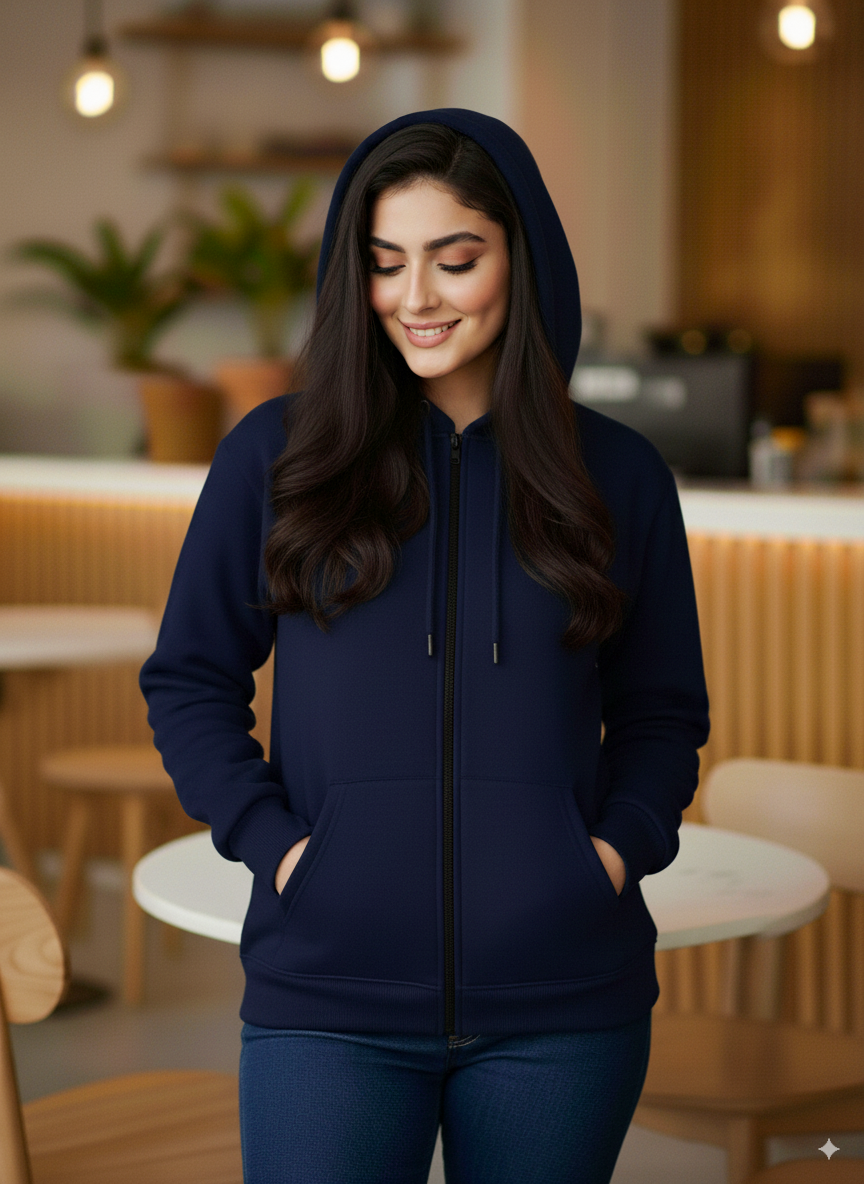 Winter Zipper Hoodie For Women