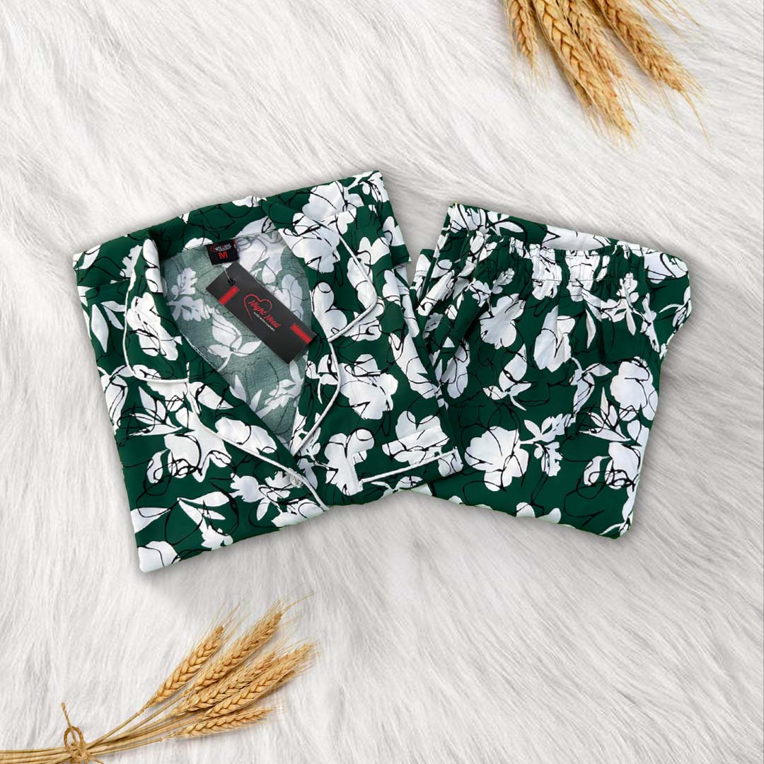 Imported Linen Printed Multi Flower PJ Set-LP14