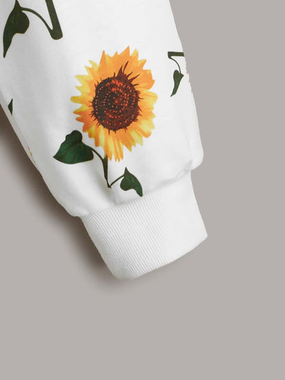 Winter Sunflowers Printed Sweatshirt