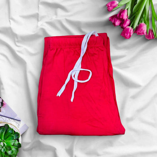 Trouser - Red Plain Stylish