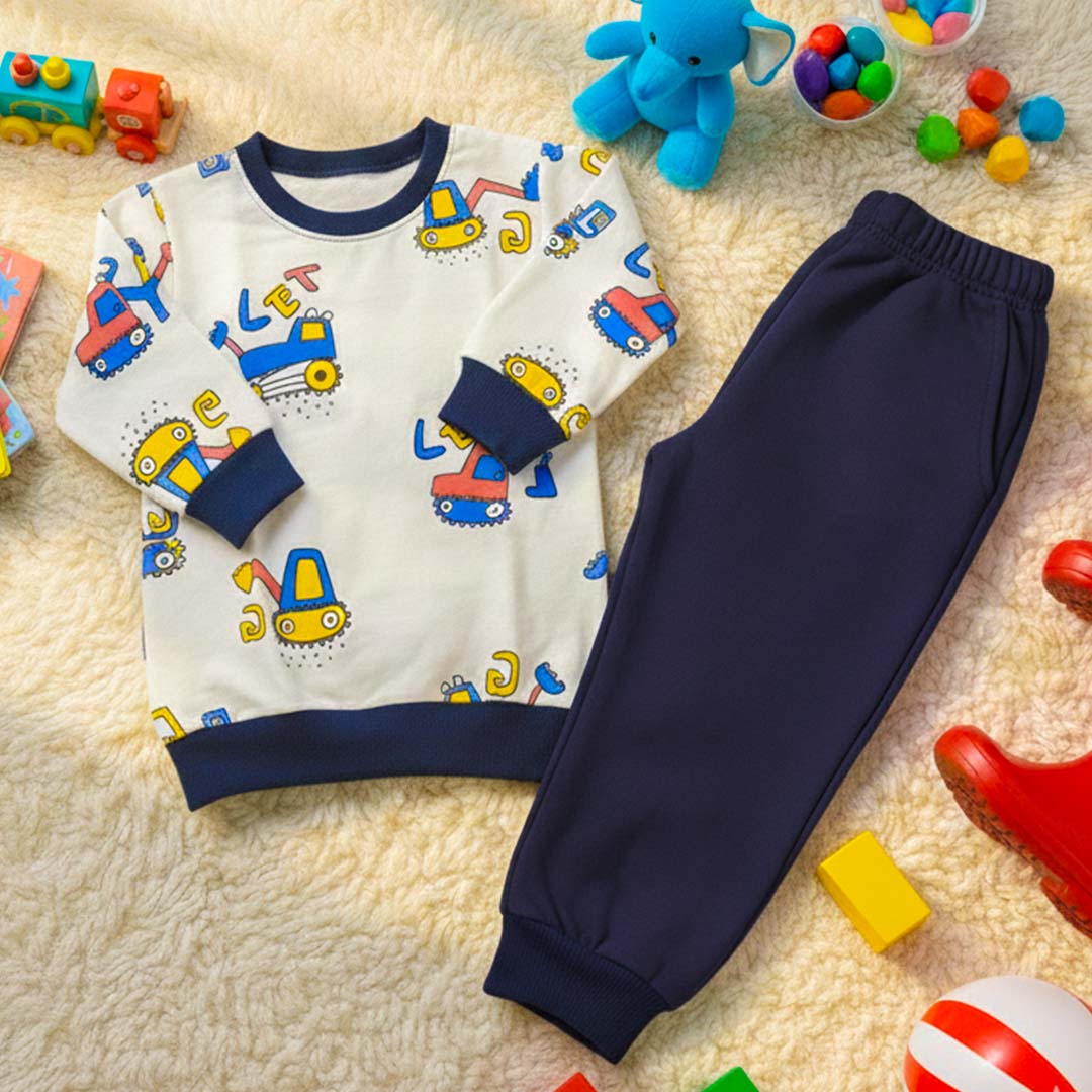 Truck Printed Kids Winter Suit - FREE (Pack of 3 Deal)