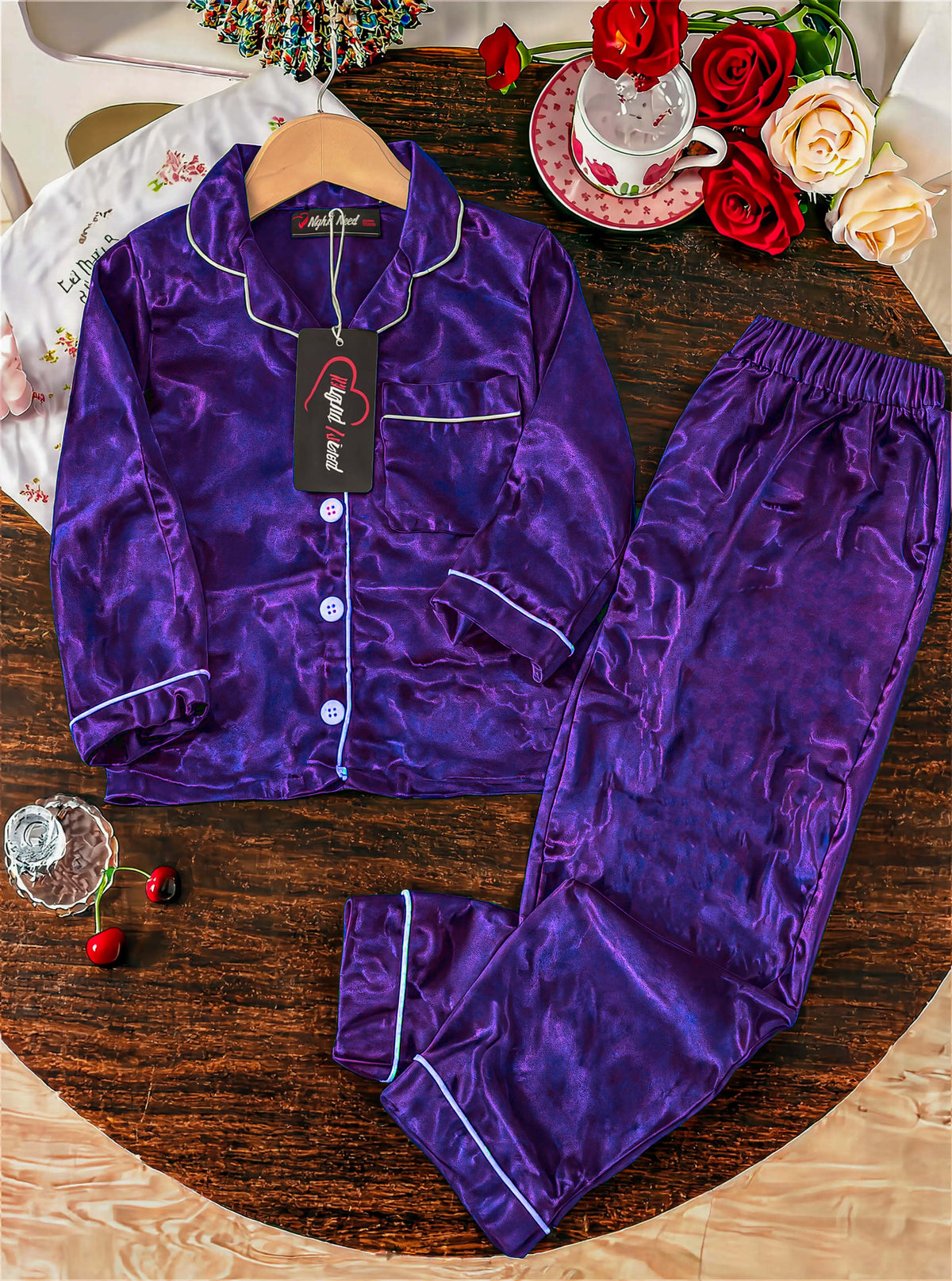Kids Silk PJ Set - Purple