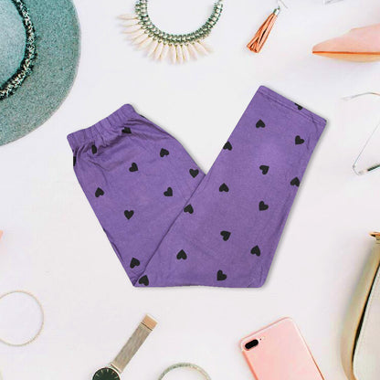 Trouser - Purple Black Multi Hearts