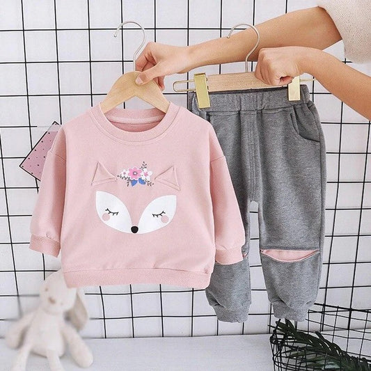 Pink Fox Printed Kids Winter Suit (Each)