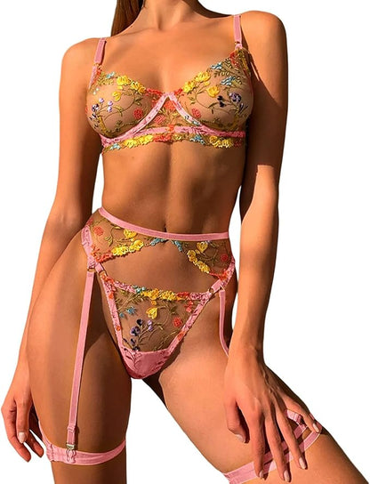 Garter Set – Midnight Flame