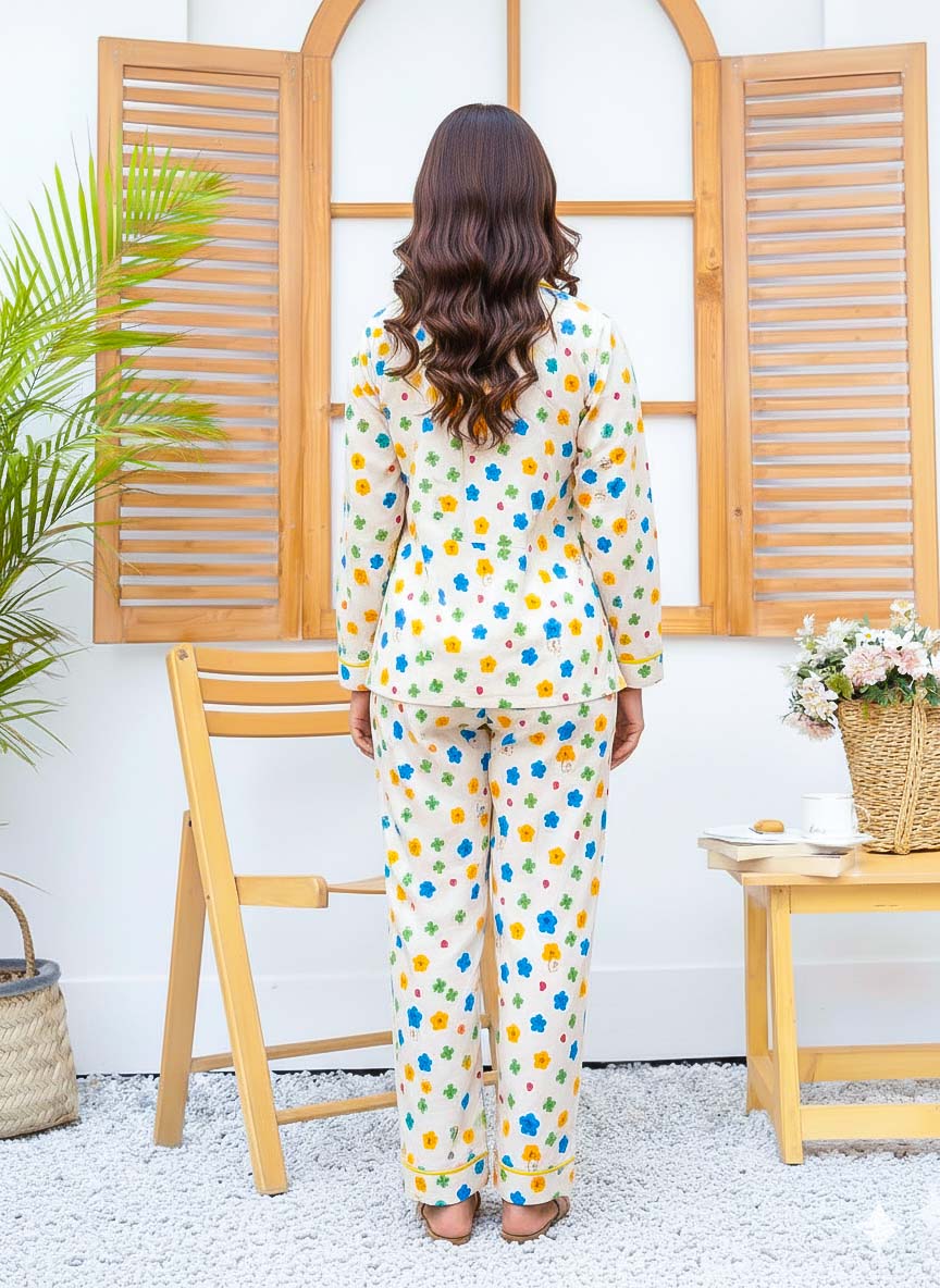 Imported Linen Printed Multi Flower PJ Set-LP26