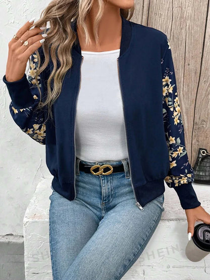 Winter Fleece Floral Printed Jacket