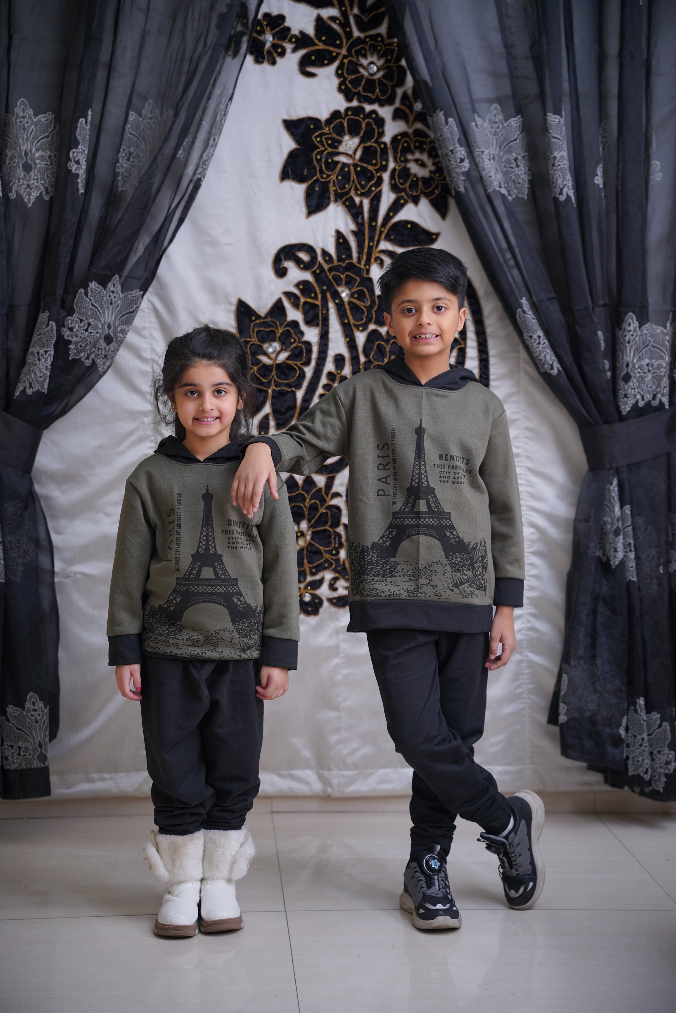 Paris Printed Kids Winter Suit