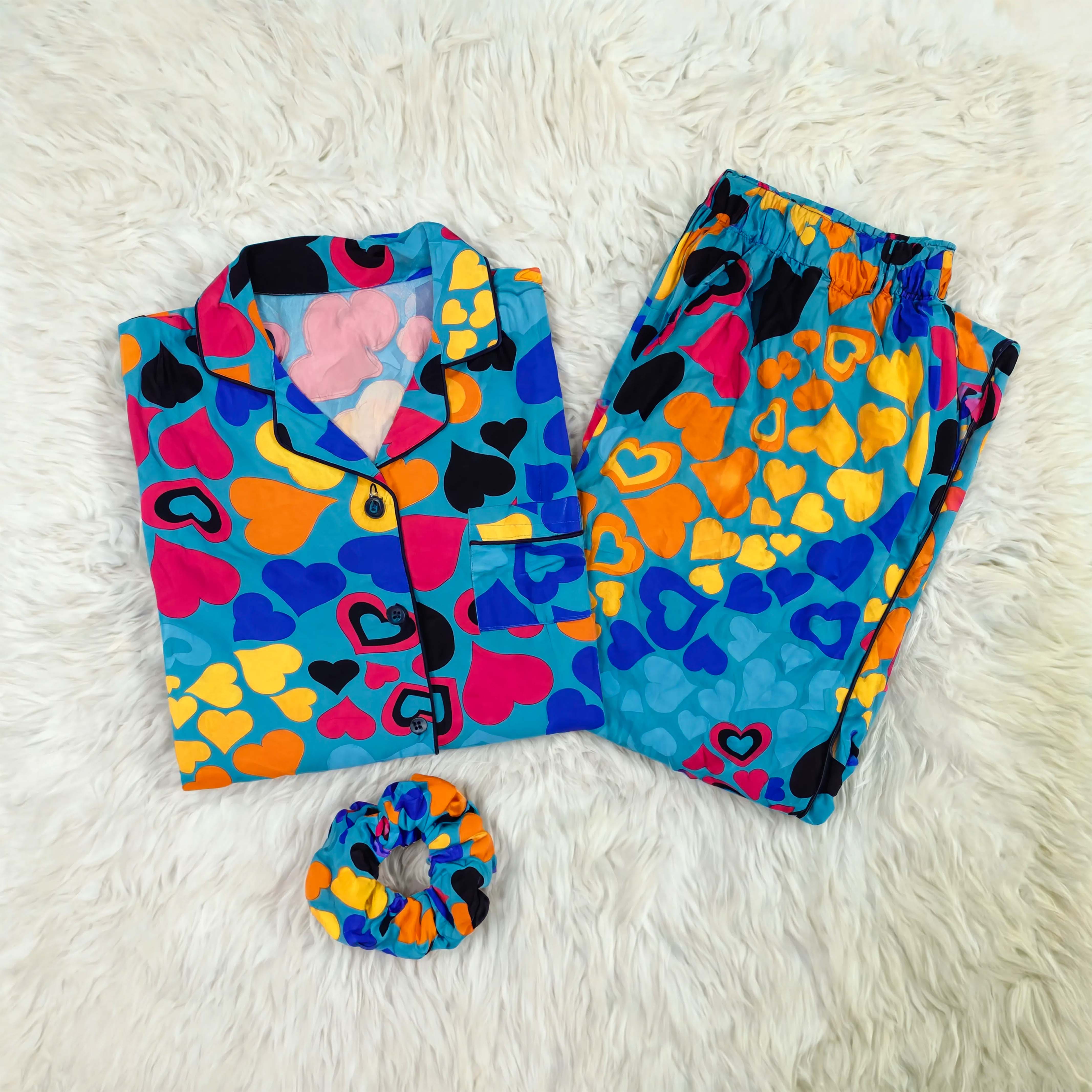 Imported Linen Printed Pattern Print PJ Set-LP23