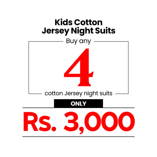 Kids Cotton Jersey (BUY ANY 4 COTTON NIGHT SUITS FOR ONLY RS. 3000)