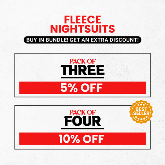 Women Fleece Night Suit Bundle (Extra Discount)