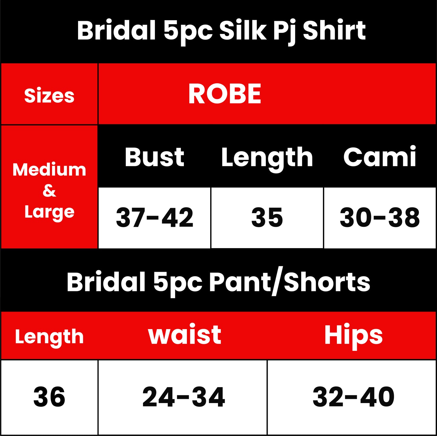 Bridal 5 Piece Silk Pj Set