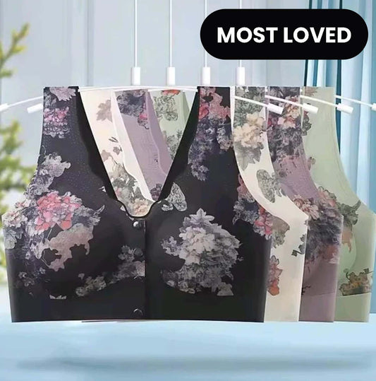 Floral Button Bra