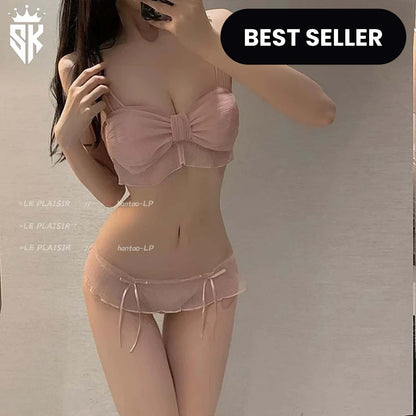 Ribbon Butterfly Style Padded Bra Set