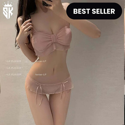 Ribbon Butterfly Style Padded Bra Set