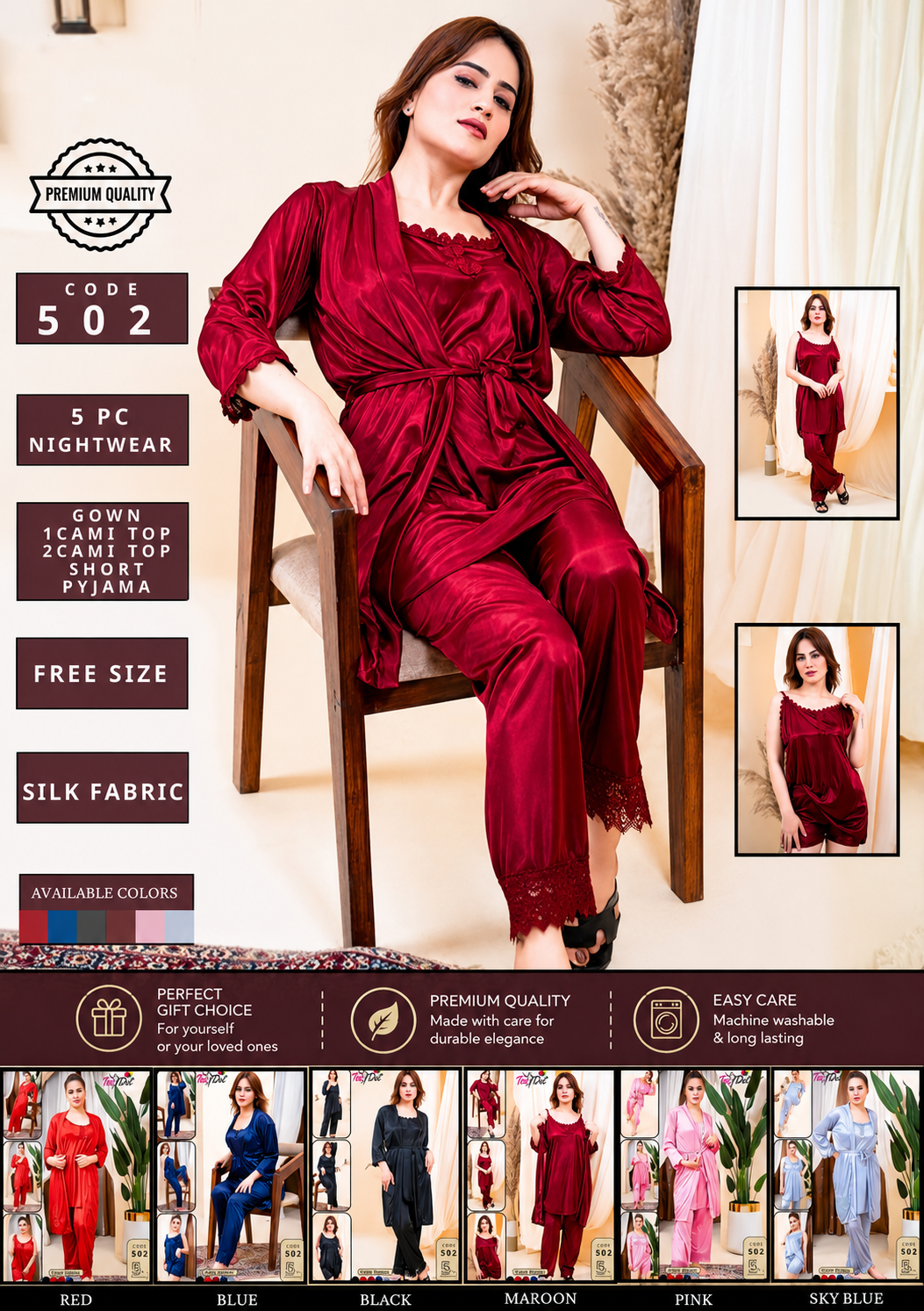 5 Piece Bridal Style Nighty