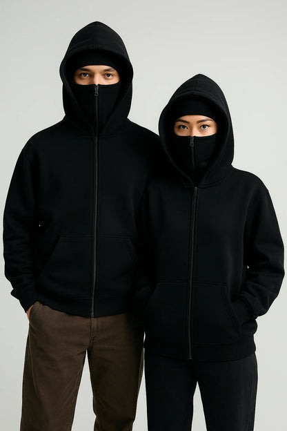 Balaclava Ninja Zipper Hoodie Jacket