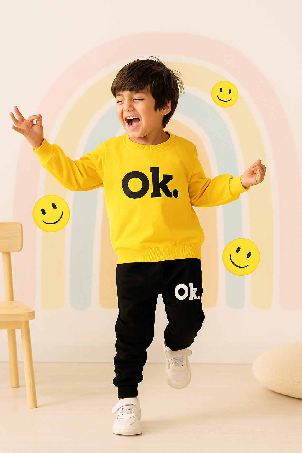 Yellow OK Printed Kids Winter Suit (Each)